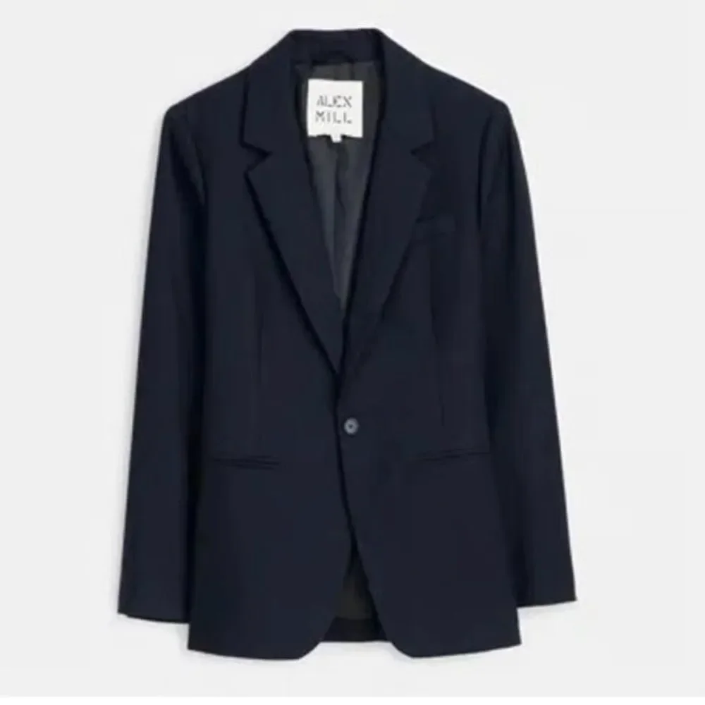 Alex Mill SoHo Blazer Men Sz XL Navy Blue One Button Pocket Wool Blend Lined NWT